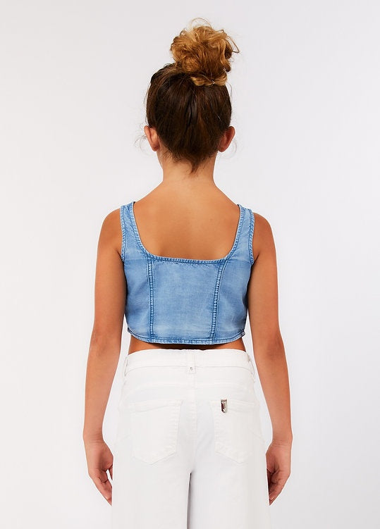 top cropped in denim GA6140D5044 77325 LIU JO JUNIOR 