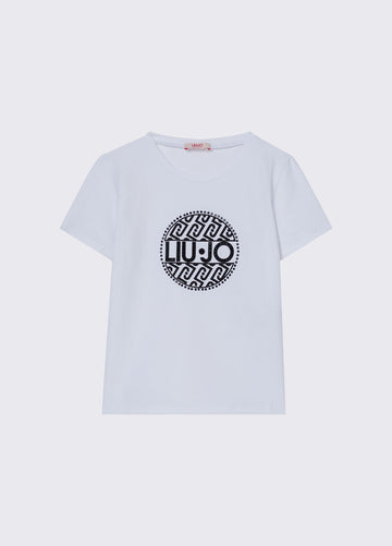 t-shirt con logo GA6156JS003 10601 LIU JO JUNIOR 