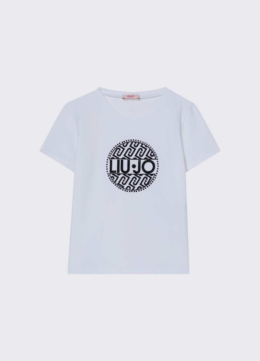 t-shirt con logo GA6156JS003 10601 LIU JO JUNIOR 