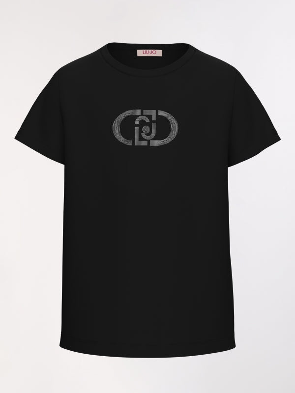 t-shirt con logo petto GA6168JS003 22222 LIU JO JUNIOR 