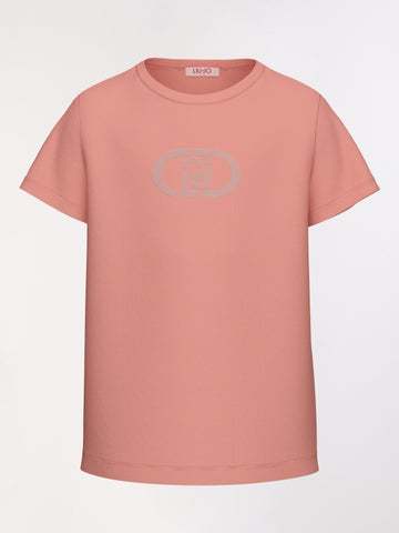 t-shirt con logo petto GA6168JS003 X0244 LIU JO JUNIOR 