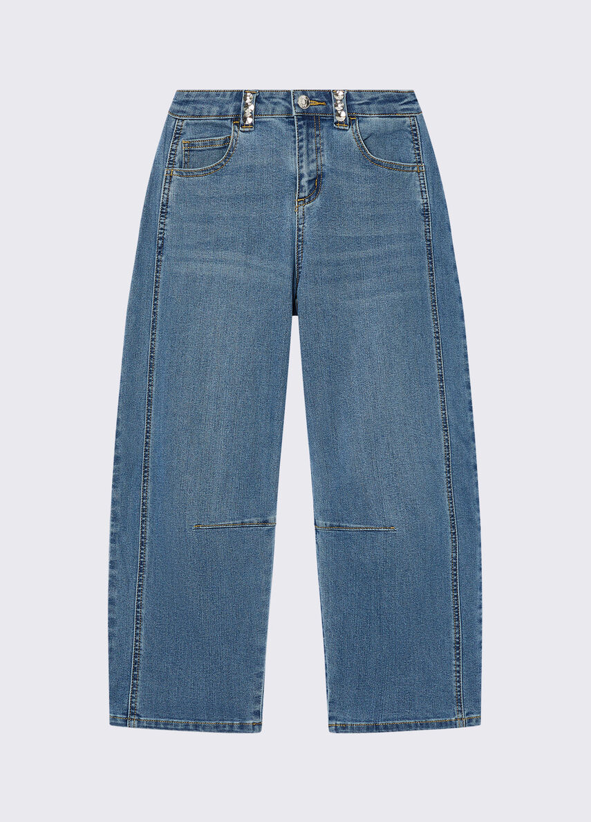 Jeans balloon con ricamo gioiello GA6176D4680 79051 LIU JO JUNIOR 