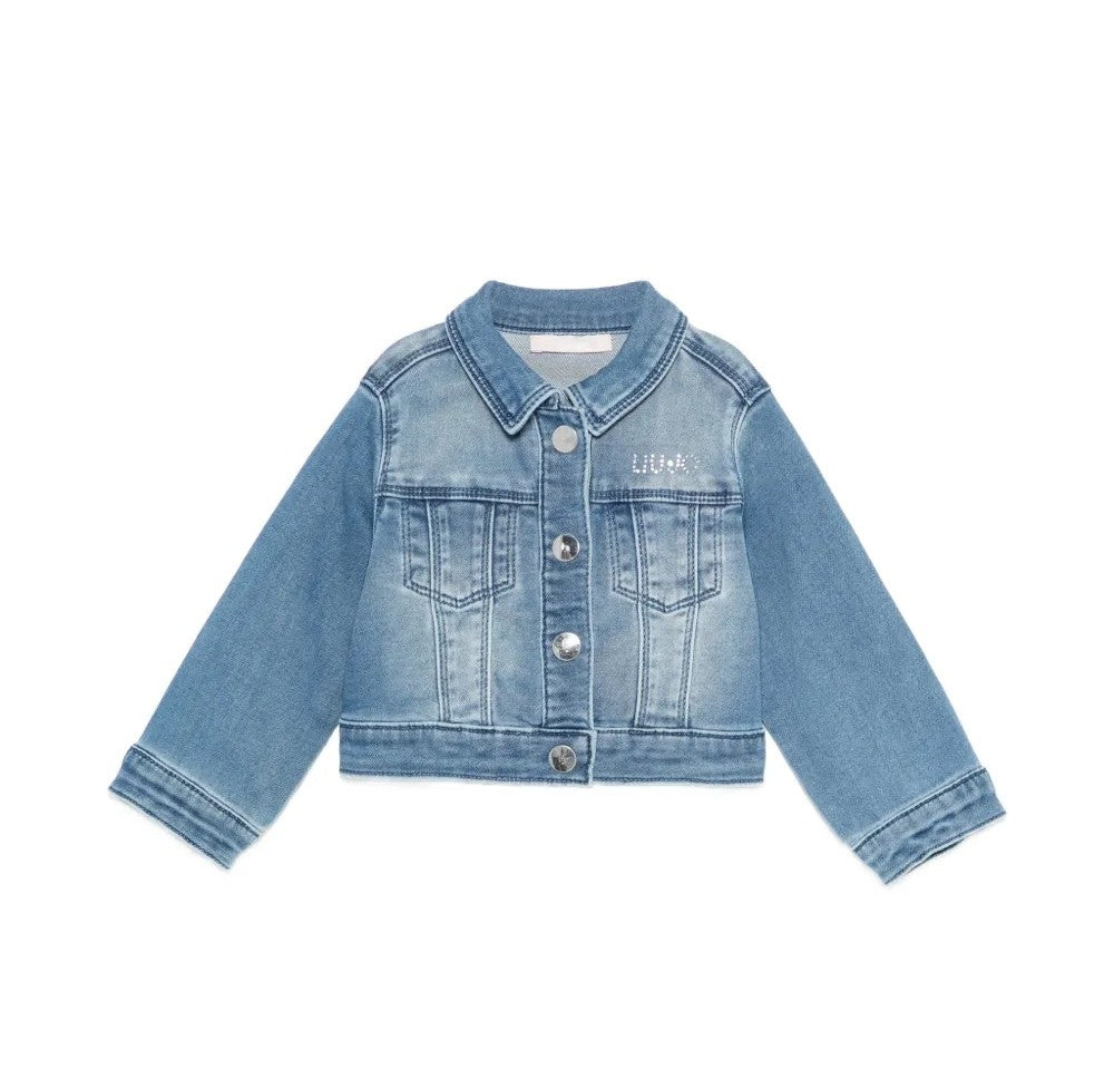 Giubbino in denim con strass HA6024D5046 77122 LIU JO JUNIOR 
