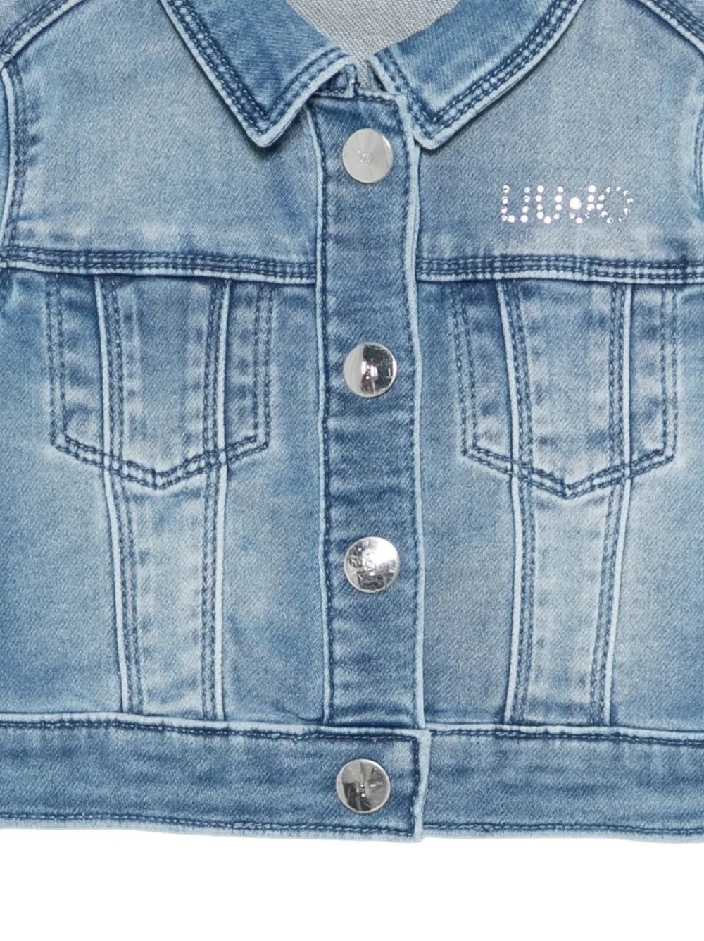 Giubbino in denim con strass HA6024D5046 77122 LIU JO JUNIOR 