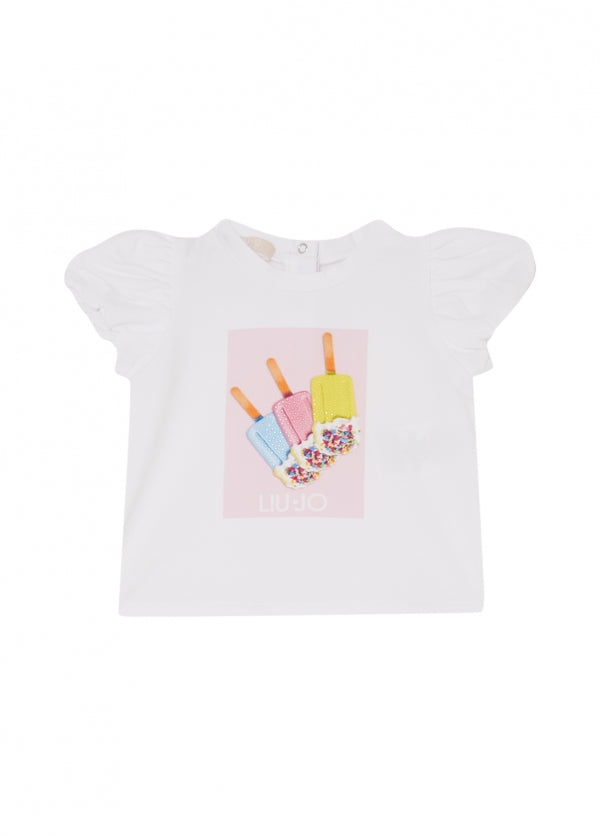 t-shirt stampa gelato HA6026JS003 V9828 LIU JO JUNIOR 