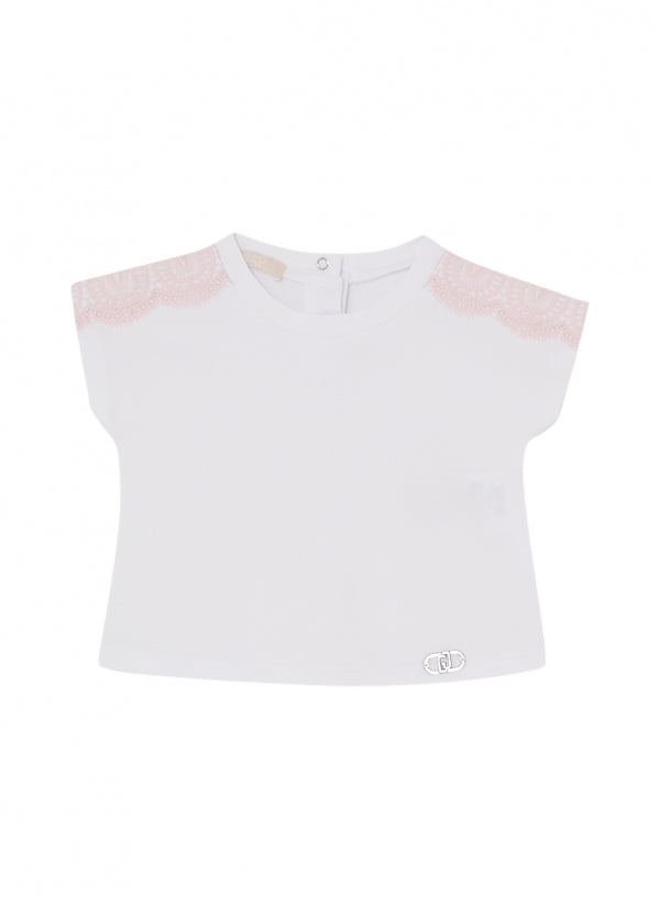 t-shirt con dettagli spalle HA6037JS003 C3863 LIU JO JUNIOR 