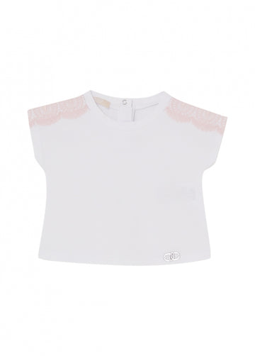 t-shirt con dettagli spalle HA6037JS003 C3863 LIU JO JUNIOR 