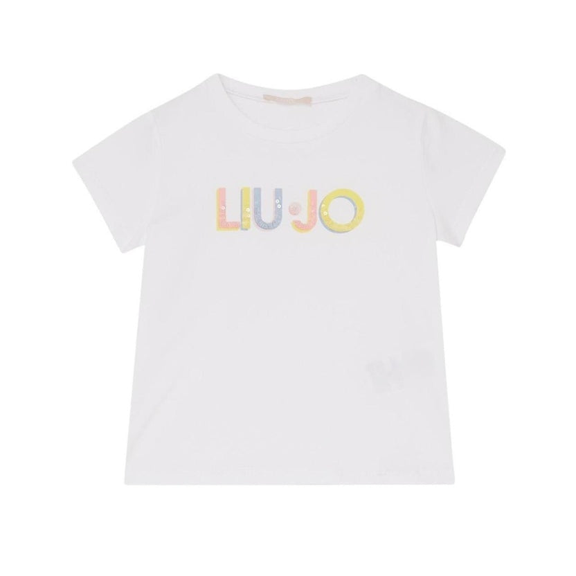 t-shirt con logo multicolor KA6028JS003 10601 LIU JO JUNIOR 