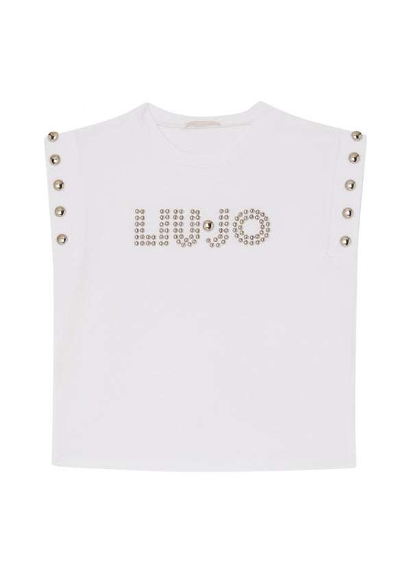 t-shirt bottoni oro KA6082JS003 10601 LIU JO JUNIOR 