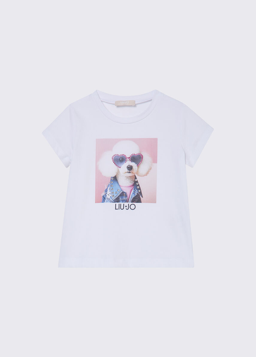 t-shirt con stampa KA6083JS003 P9345 LIU JO JUNIOR 