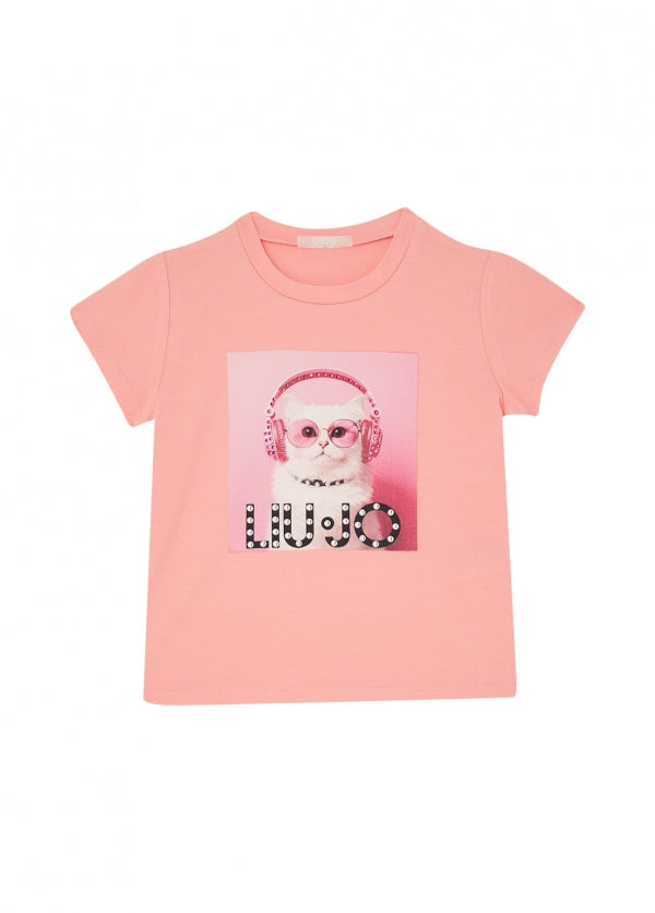 t-shirt con stampa KA6083JS003 P9346 LIU JO JUNIOR 