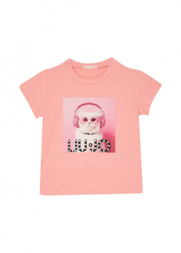 t-shirt con stampa KA6083JS003 P9346 LIU JO JUNIOR 