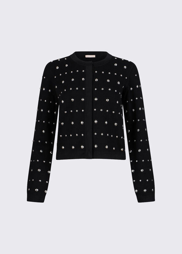 cardigan con borchie WA6090MS55N 22222 LIU JO WHITE 