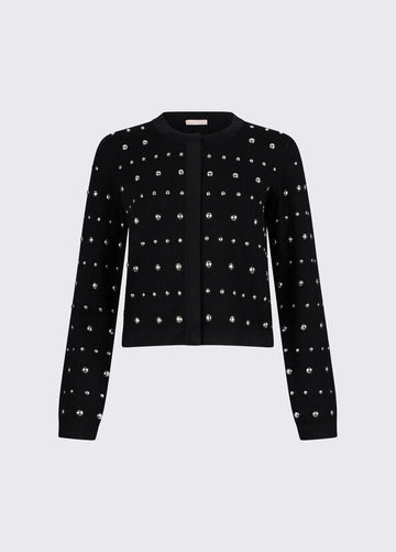 cardigan con borchie WA6090MS55N 22222 LIU JO WHITE 