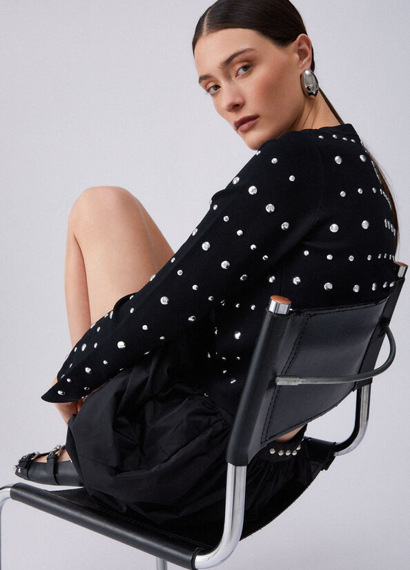 cardigan con borchie WA6090MS55N 22222 LIU JO WHITE 