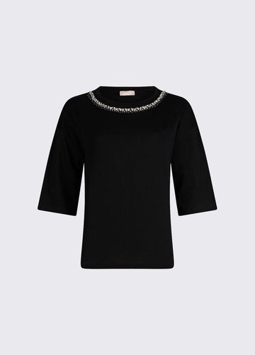 t-shirt con applicazioni WA6128JS904 P9320 LIU JO WHITE 