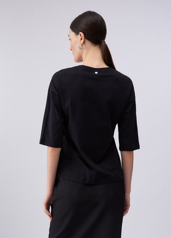 t-shirt con applicazioni WA6128JS904 P9320 LIU JO WHITE 