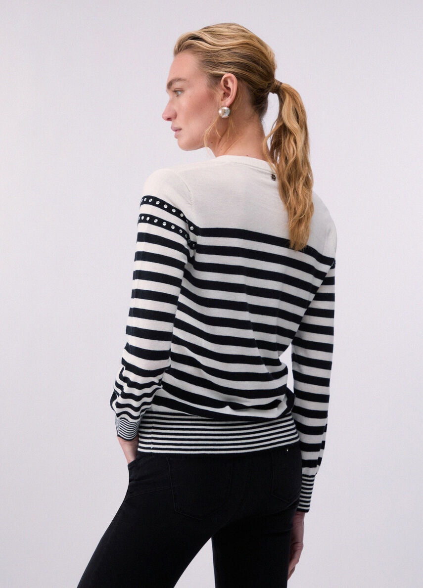 maglia con scollo V WA6139MA16R 03705 LIU JO WHITE 
