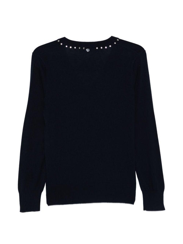 maglia con scollo V WA6139MA16R 93924 LIU JO WHITE 