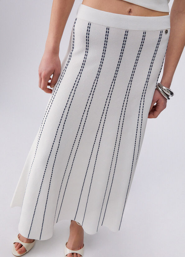 gonna midi in maglia WA6148MA81R 03A83 LIU JO WHITE 