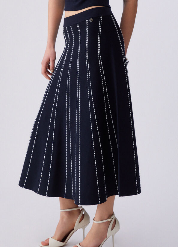 gonna midi in maglia WA6148MA81R L9057 LIU JO WHITE 