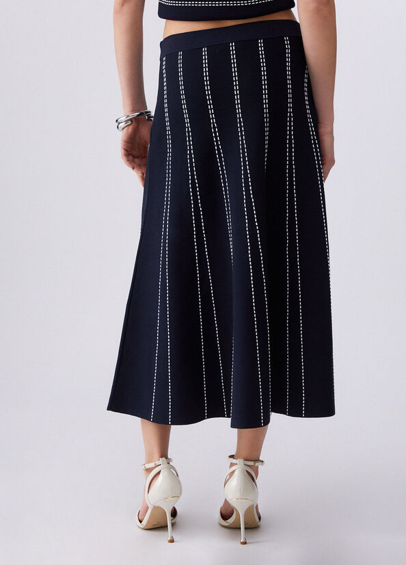 gonna midi in maglia WA6148MA81R L9057 LIU JO WHITE 