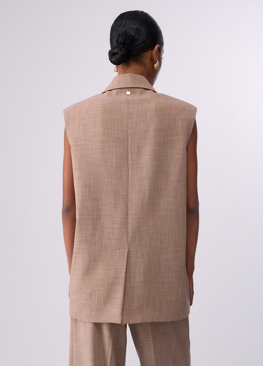 gilet con foulard WA6165T332A 02153 LIU JO WHITE 