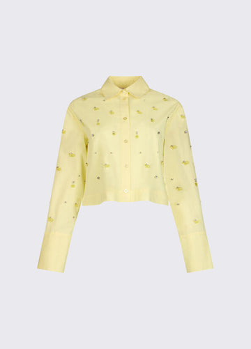camicia con ricamo gioiello WA6173T039A 10620 LIU JO WHITE 