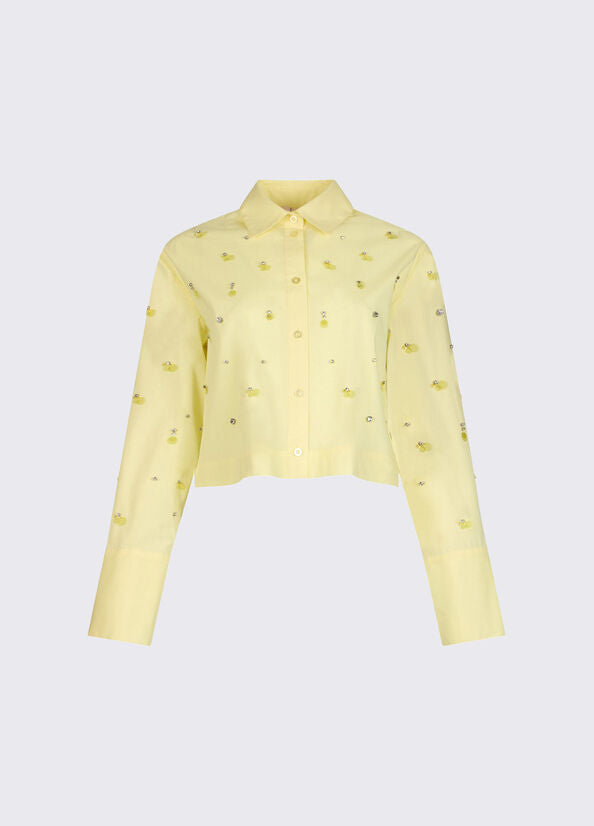 camicia con ricamo gioiello WA6173T039A 10620 LIU JO WHITE 
