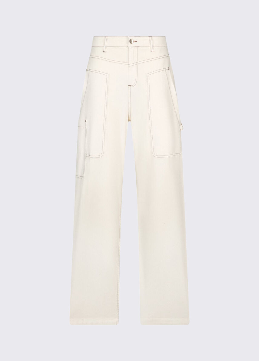 pantalone con maxi tasche WA6178T295A 10605 LIU JO WHITE 