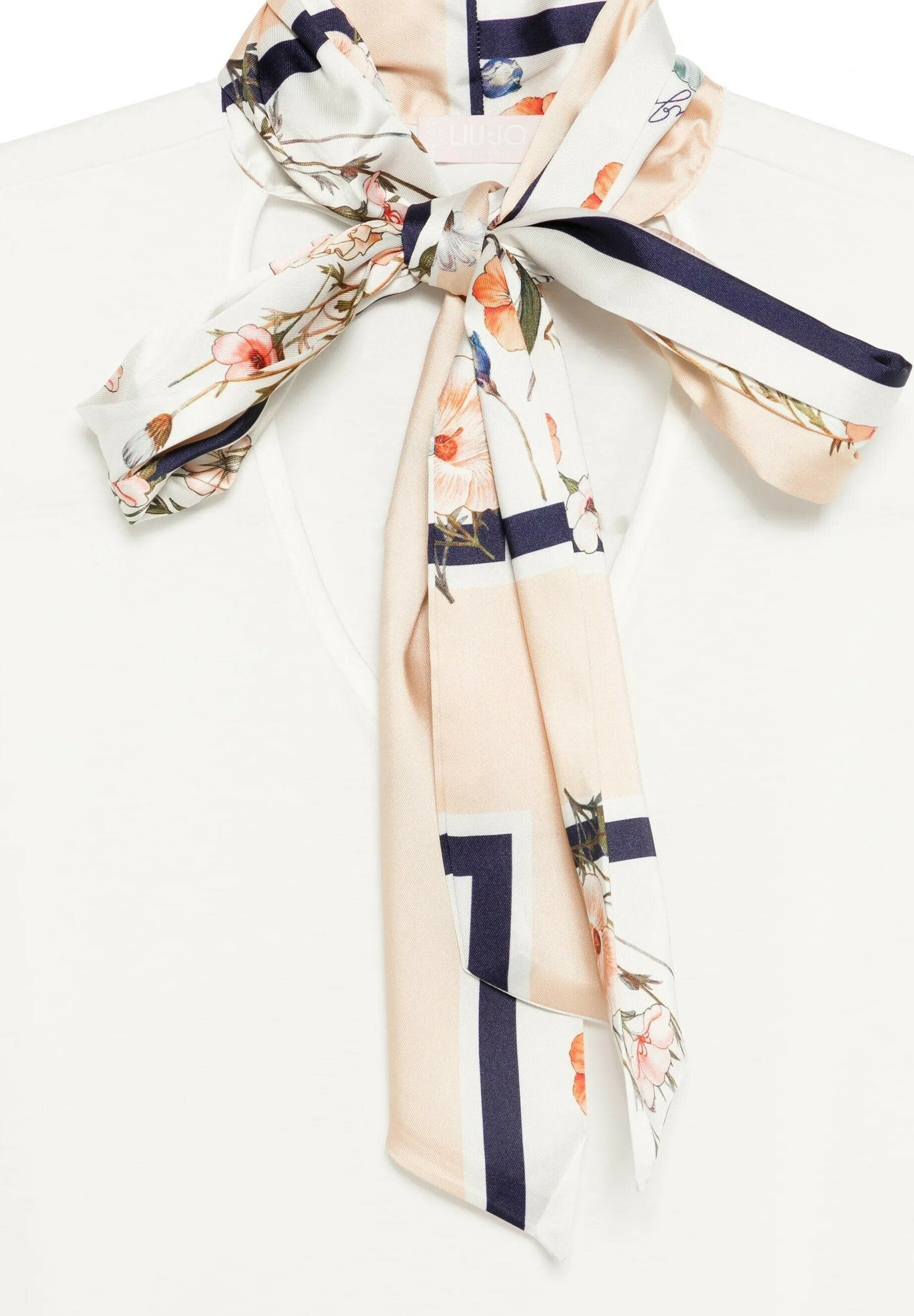 t-shirt con foulard WA6189J6308 P9373 LIU JO WHITE 