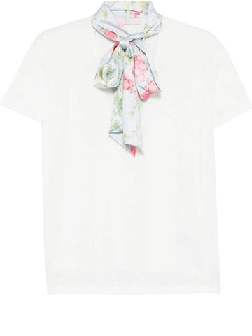 t-shirt con foulard WA6189J6308 P9555 LIU JO WHITE 