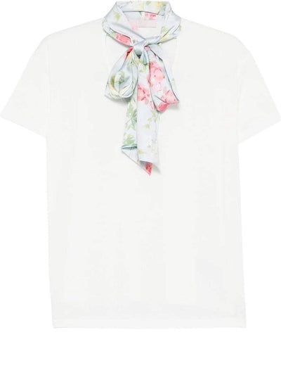 t-shirt con foulard WA6189J6308 P9555 LIU JO WHITE 