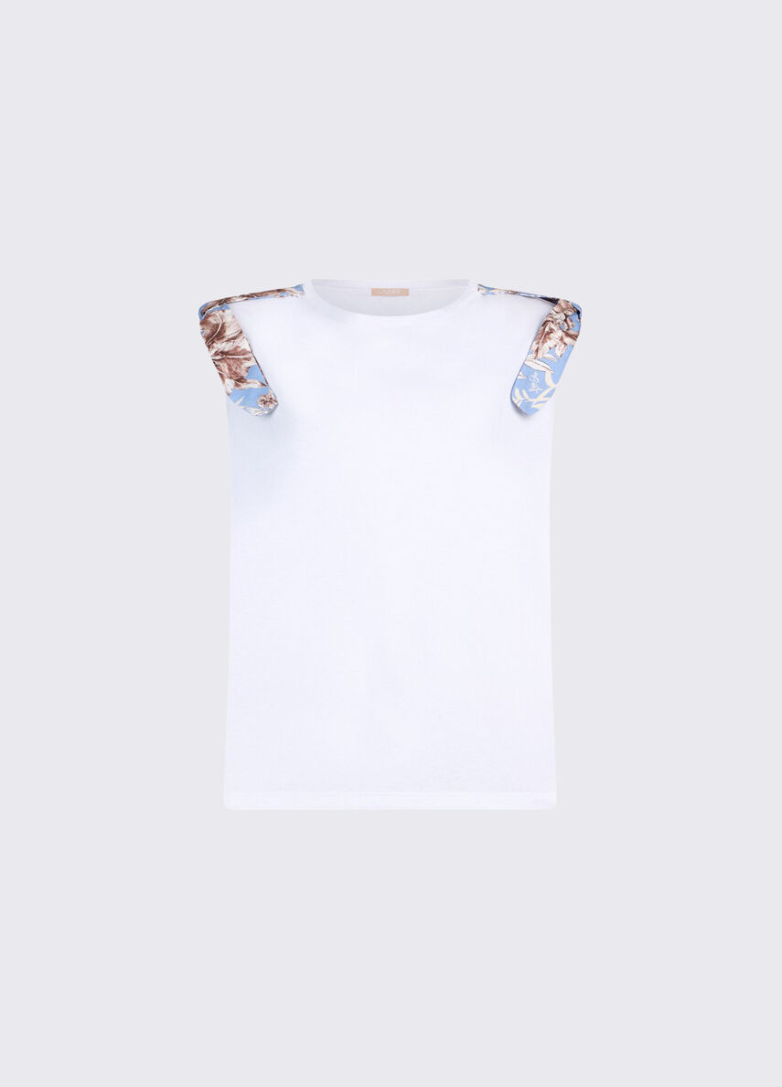 t-shirt con spalline WA6201J6308 P9551 LIU JO WHITE 