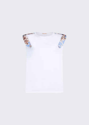 t-shirt con spalline WA6201J6308 P9551 LIU JO WHITE 