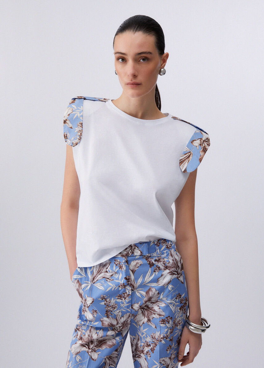 t-shirt con spalline WA6201J6308 P9551 LIU JO WHITE 