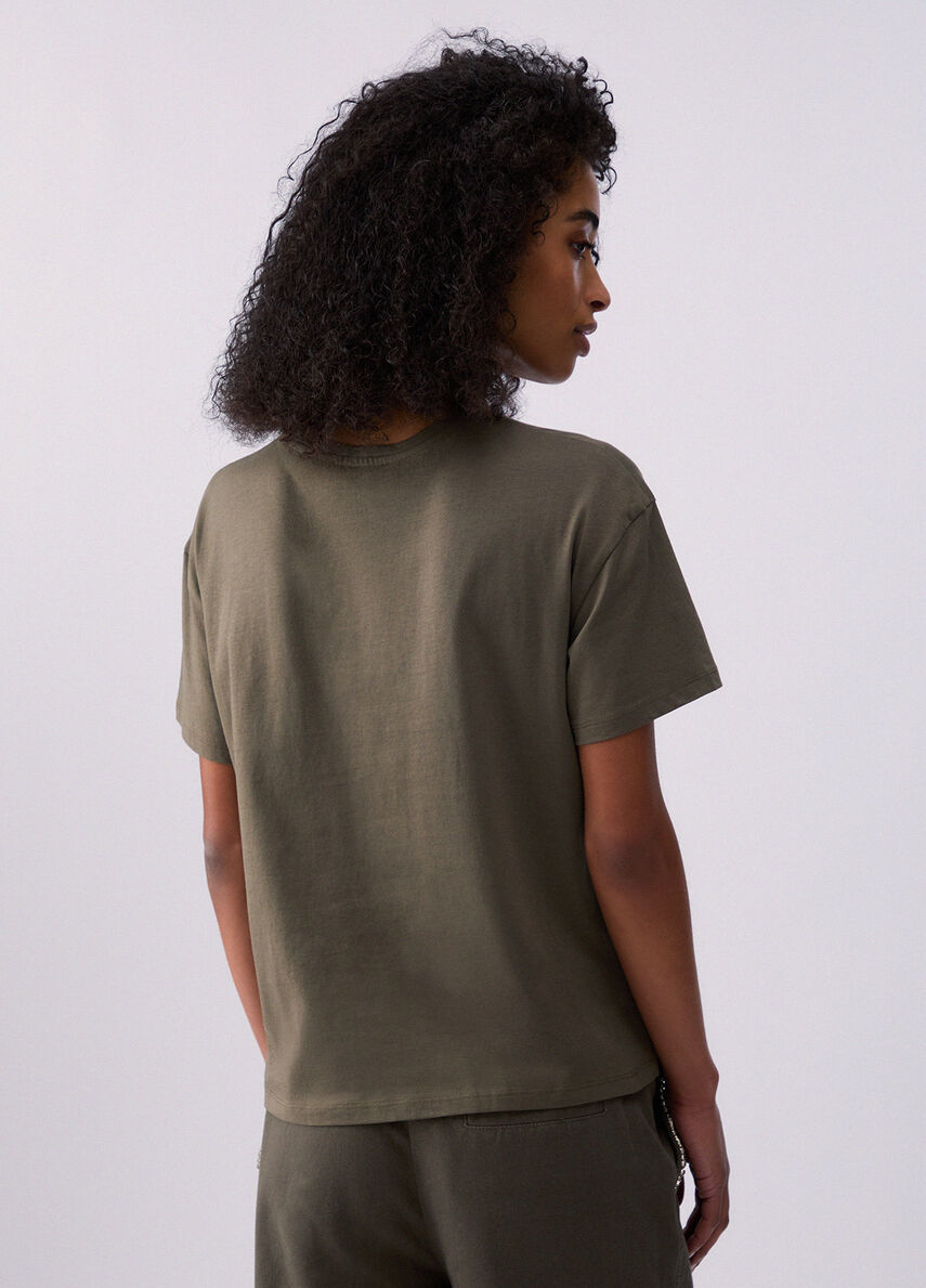 t-shirt con applicazione gioiello WA6238JS923 P9330 LIU JO WHITE 