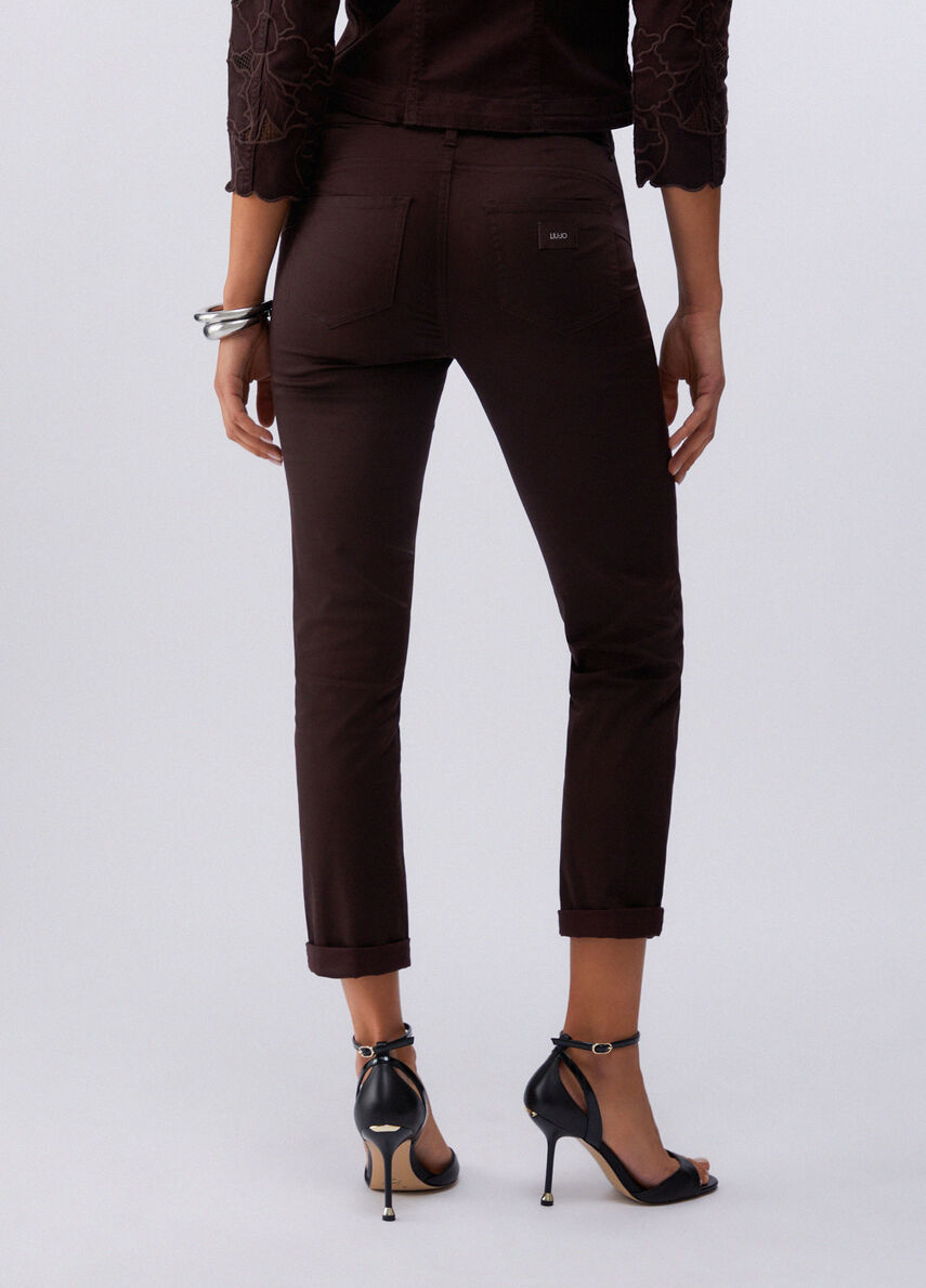 pantalone skinny in raso WA6255T373A 91109 LIU JO WHITE 