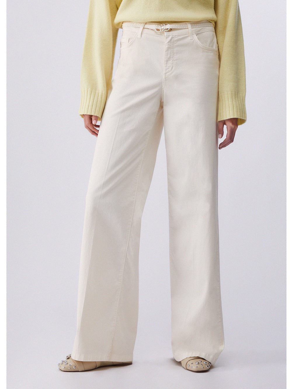 pantalone con cintura WA6274T9257 41208 LIU JO WHITE 