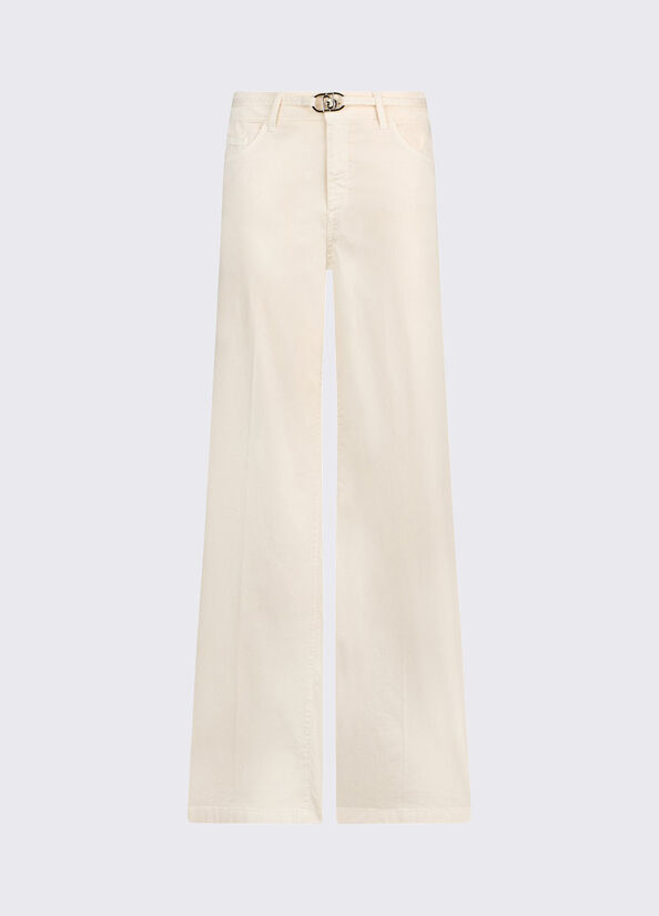 pantalone con cintura WA6274T9257 X0760 LIU JO WHITE 