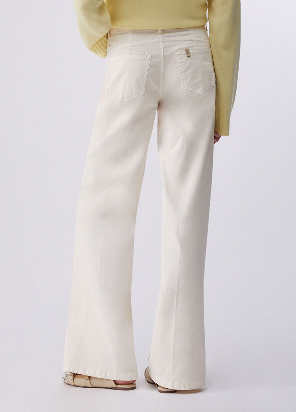 pantalone con cintura WA6274T9257 X0760 LIU JO WHITE 