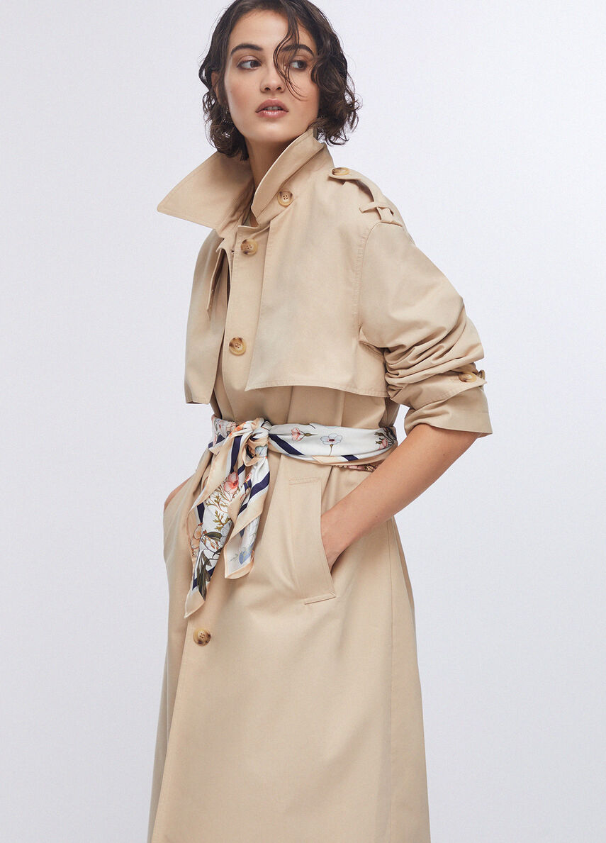 trench lungo con foulard WA6317T3508 41208 LIU JO WHITE 