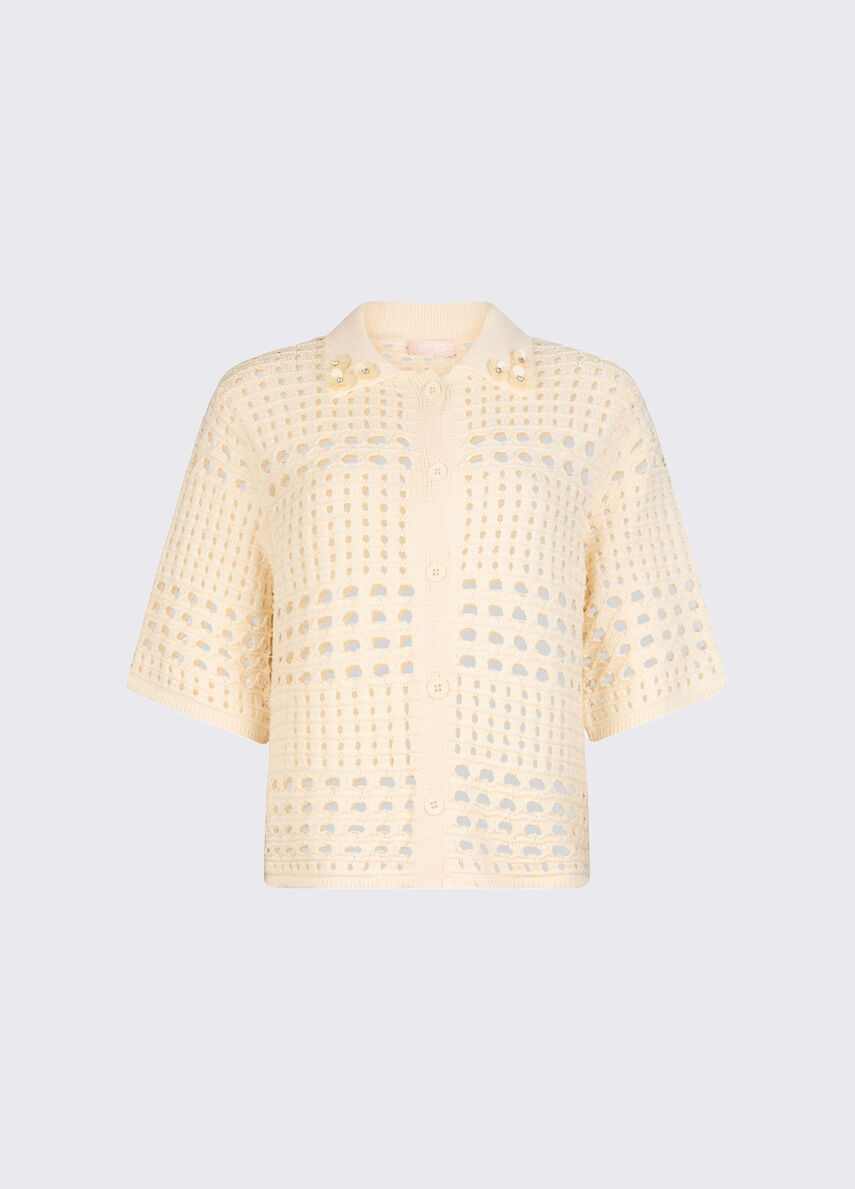 cardigan in crochet WA6325MA79R 10701 LIU JO WHITE 