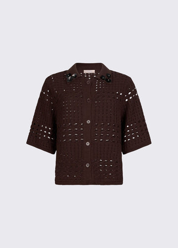 cardigan in crochet WA6325MA79R 91109 LIU JO WHITE 