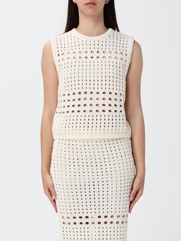 top in crochet WA6326MA79R 10701 LIU JO WHITE 