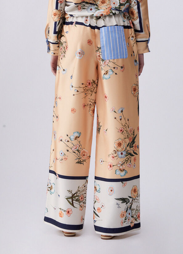 pantalone in twill stampato WA6358T2555 P9546 LIU JO WHITE 