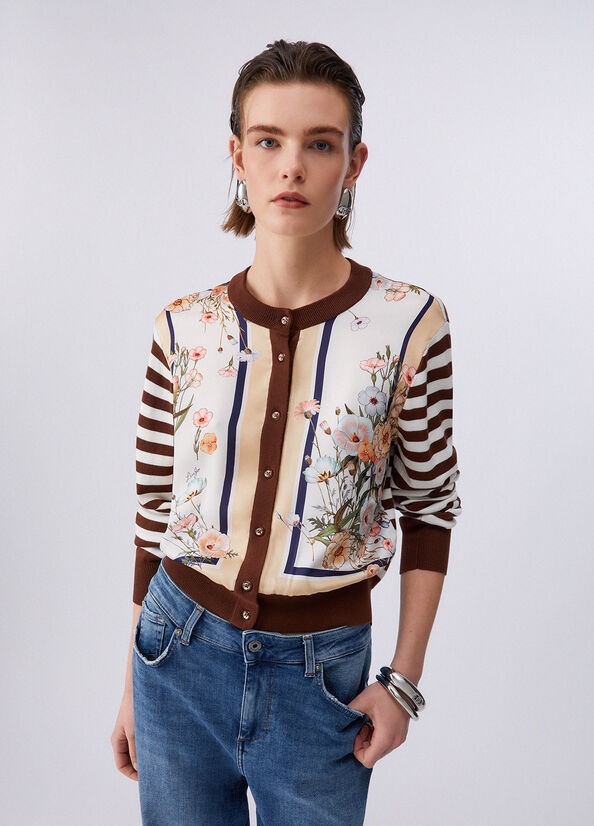 cardigan con inserto WA6384MS49I P9245 LIU JO WHITE 