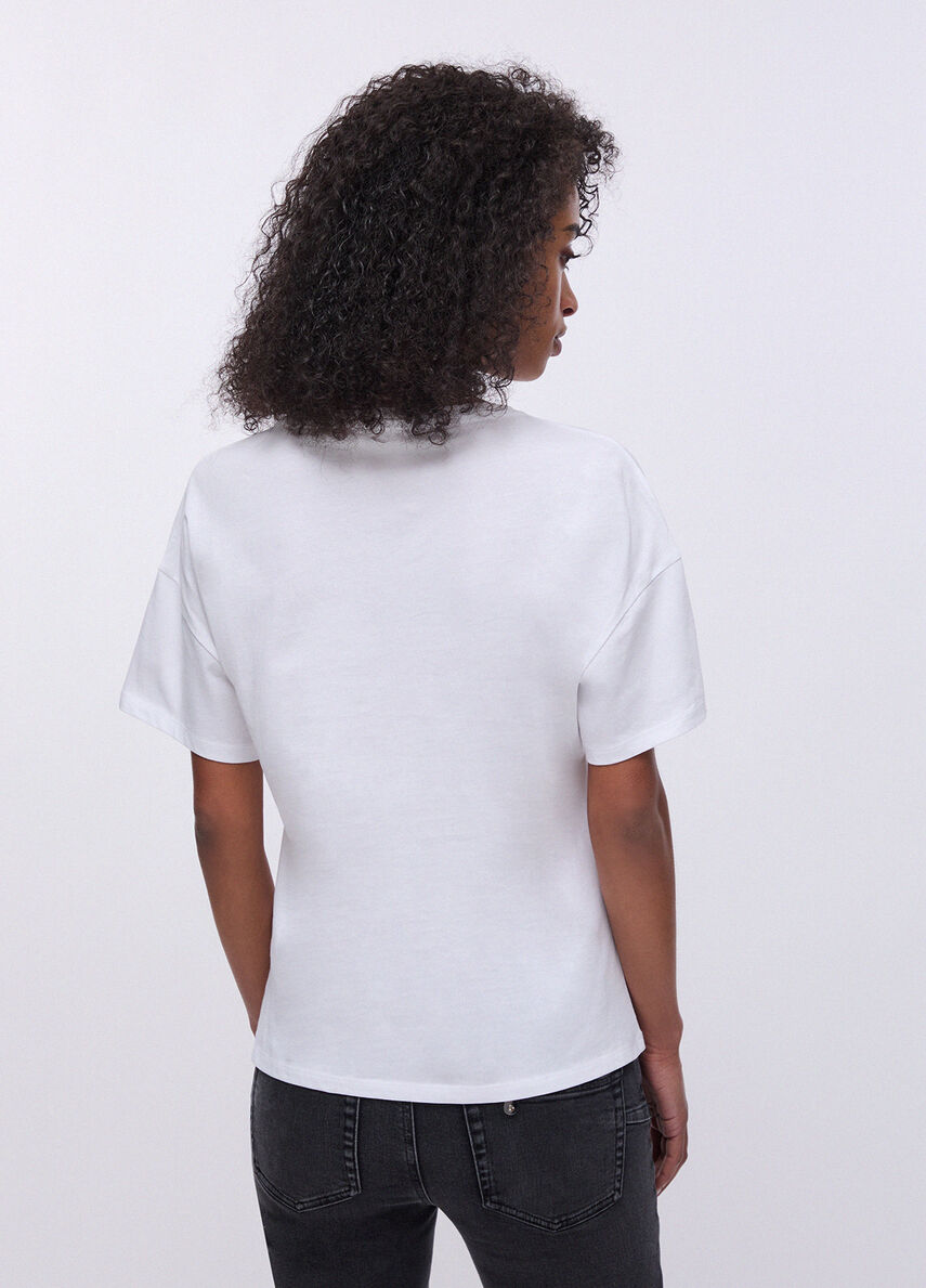 t-shirt con patch WA6414JS923 P9430 LIU JO WHITE 
