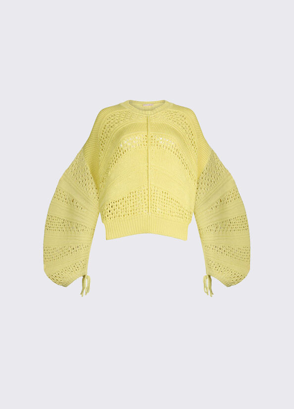 maglia in crochet WA6419MA86R 10620 LIU JO WHITE 