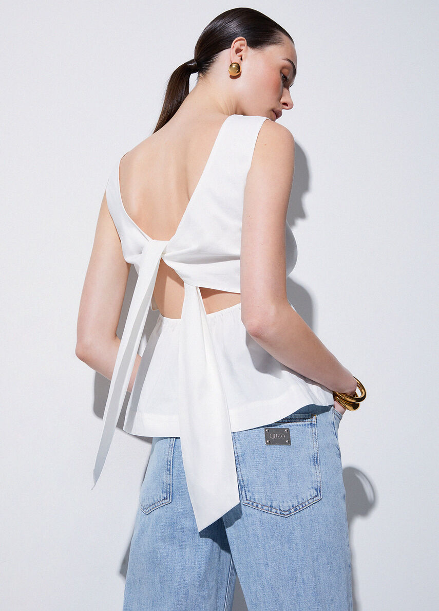 maglia cut out WA6468MS55N 10701 LIU JO WHITE 